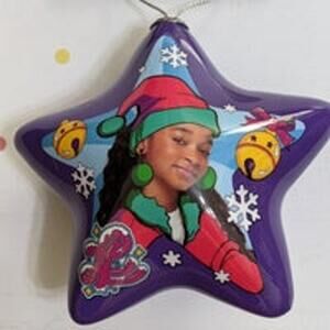 Nickelodeon Christmas Tree Ornament That Girl Lay Lay Decoupage Star PURPLE